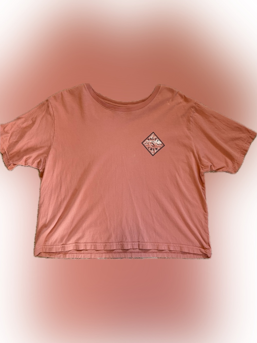 Salty Crew Tippet Crop T-shirt Dusty Rose Women’s Large Graphic Print Diamond